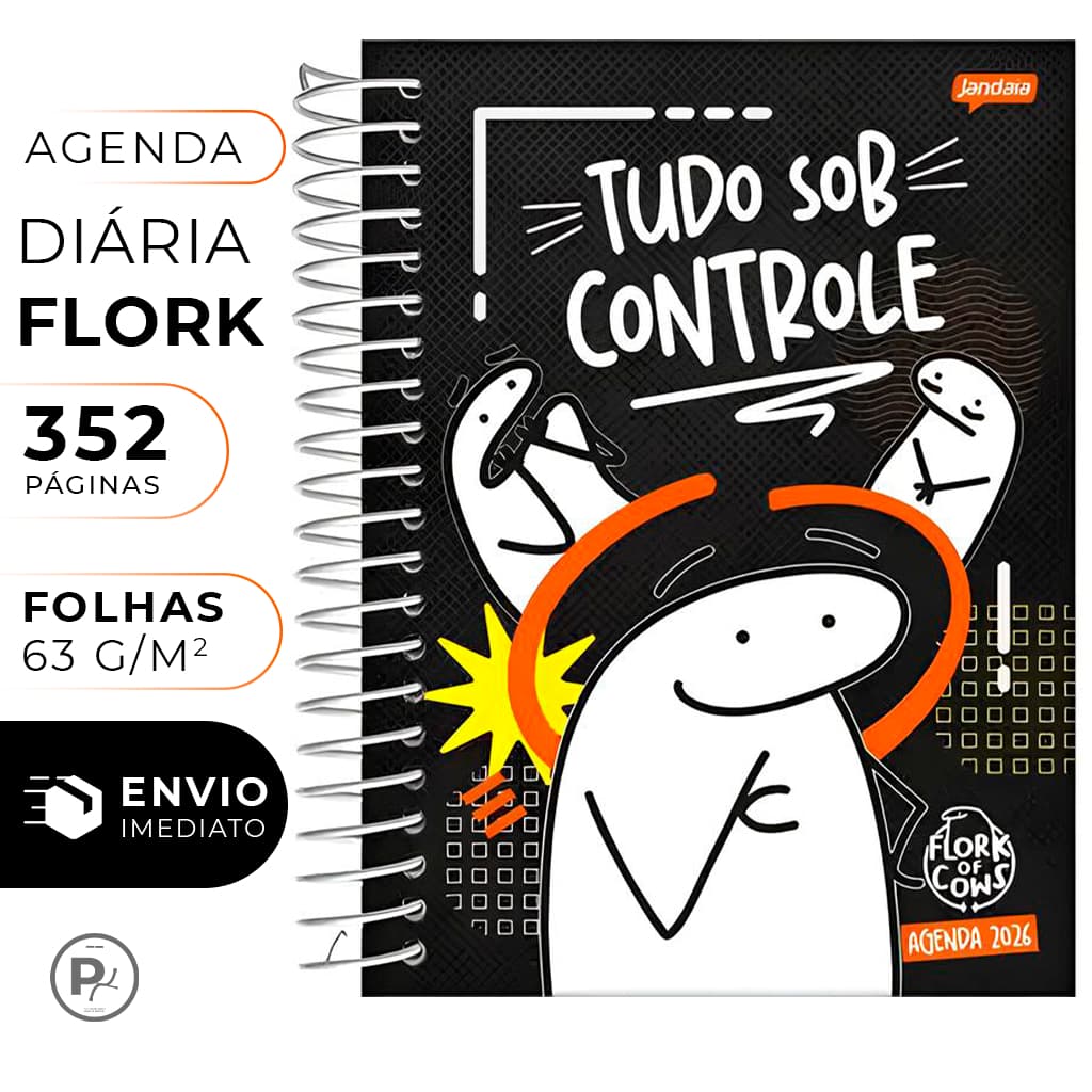 Agenda Diária Flork Capa Dura Espiral 352 Páginas Planejamento