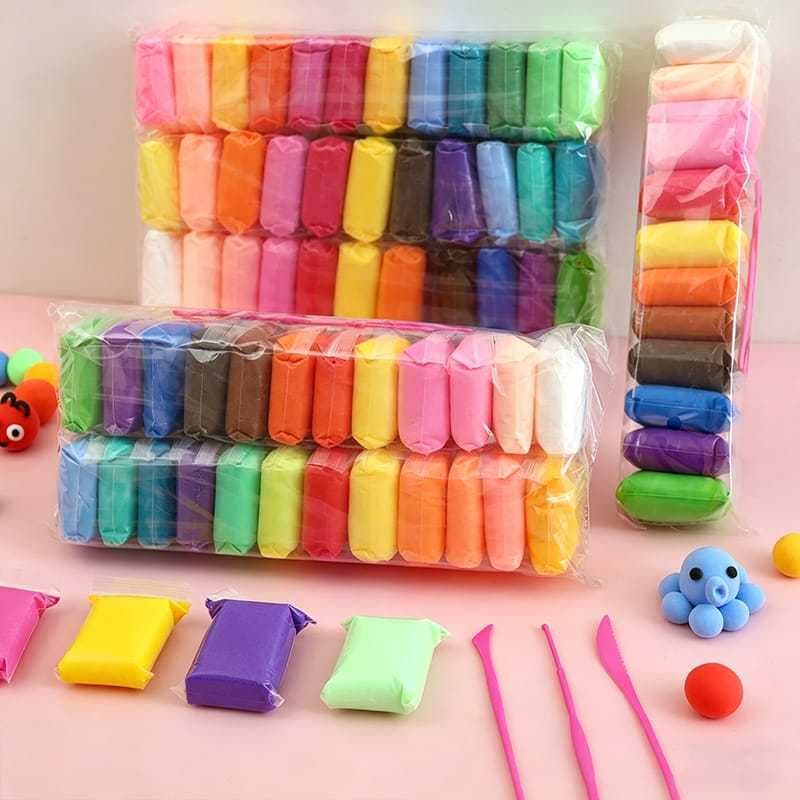 48 Massinha Argila EVA Macia Leve Cores Ferramentas Massa Não Tóxica Brinquedo sensorial criança