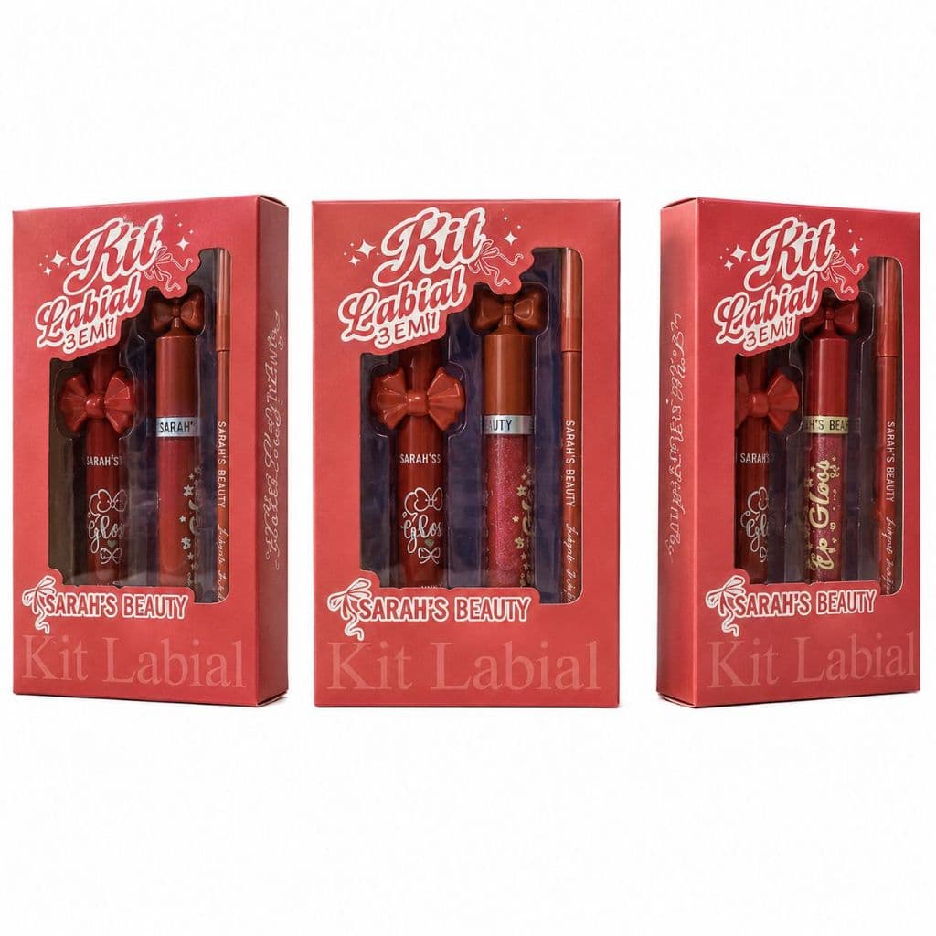 Kit Labial 3 em 1 Sarahs Beauty Completo
