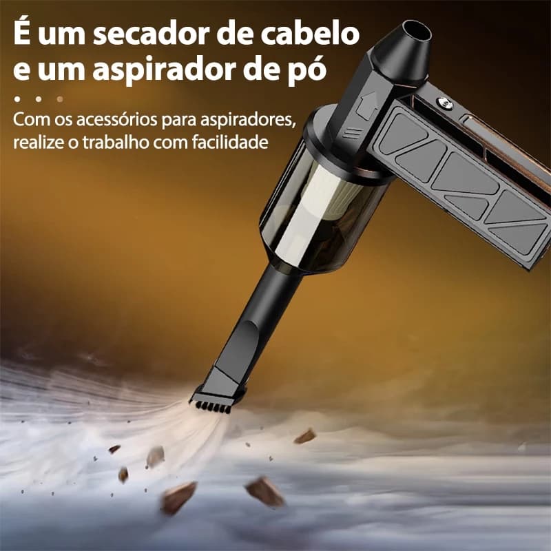 Mini Soprador Ventilador De Ar e Aspirador Portátil 2 em 1 Alta Potência Sem Fio 130.000 Rpm