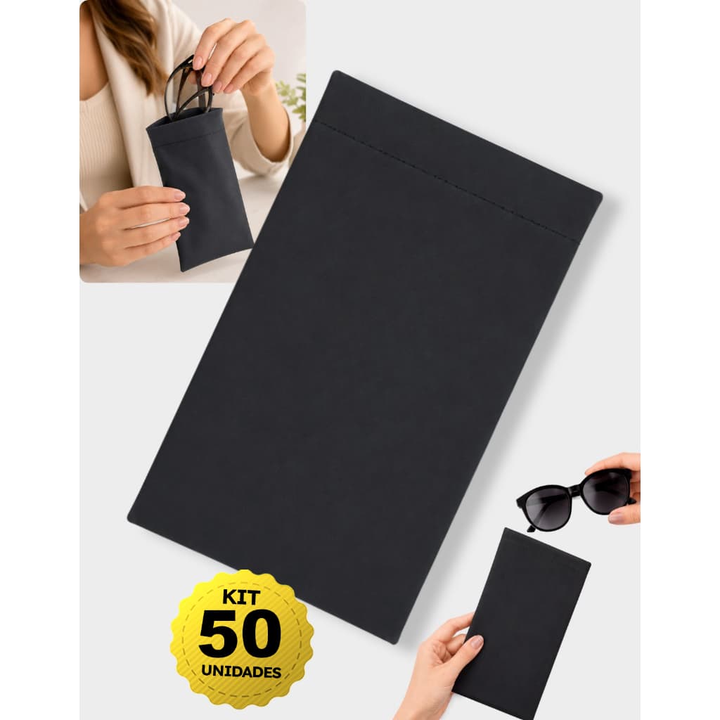 kit 50 Porta Óculos De Grau E De Sol Case Bag Capinha Protetora