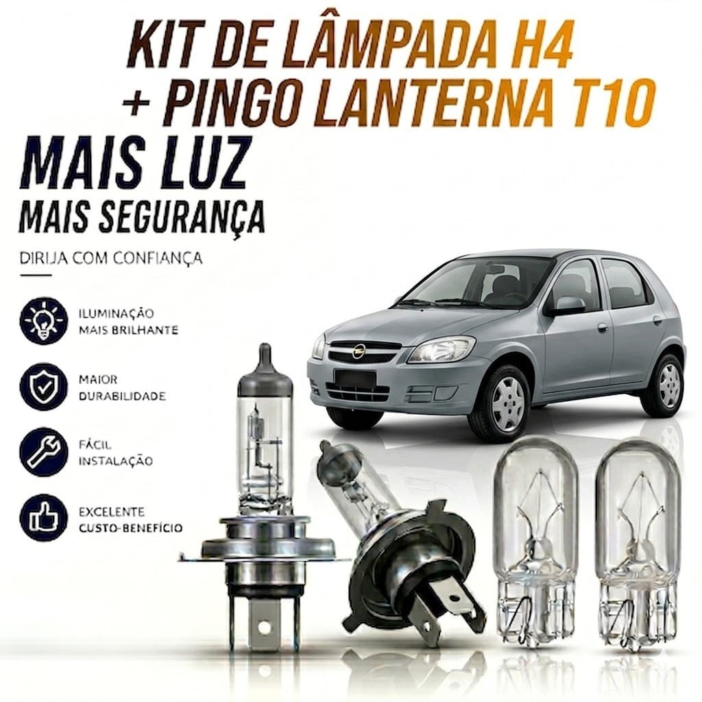 Lampada farol BAIXO / ALTO + LANTERNA GM Celta - 2000 até 2015