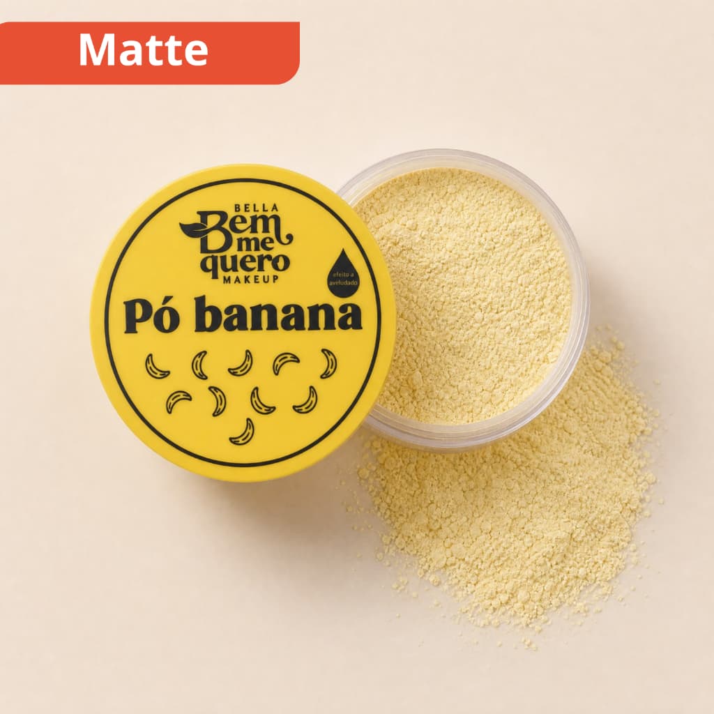 Pó Banana Bella Bem Me Quero Makeup - Finalizador Matte Anti-Oleosidade Profissional