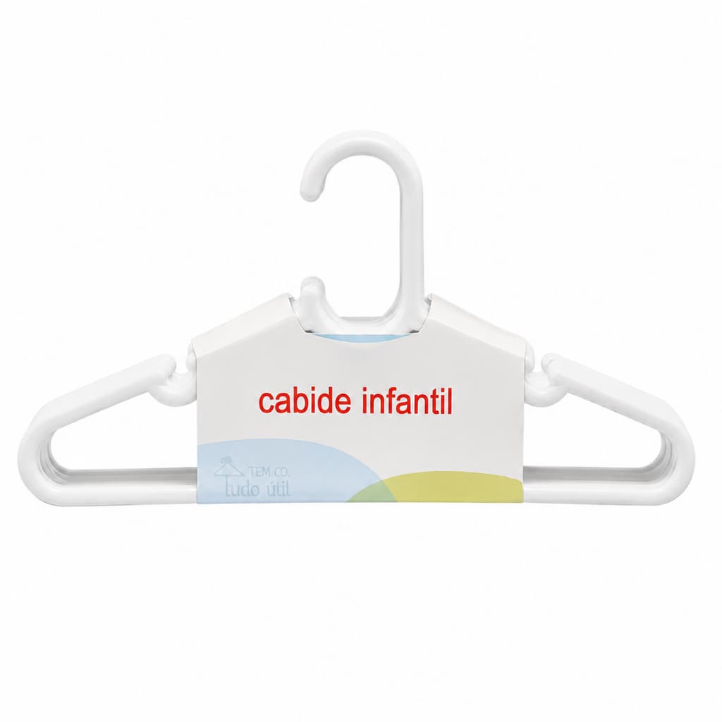 Kit 20 Cabide Infantil Branco Reforçado para Roupas de Bebê Prático e Organizador