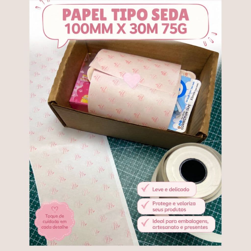 Bobina Papel Seda 110mmX30m 75g para impressora pequeno formato