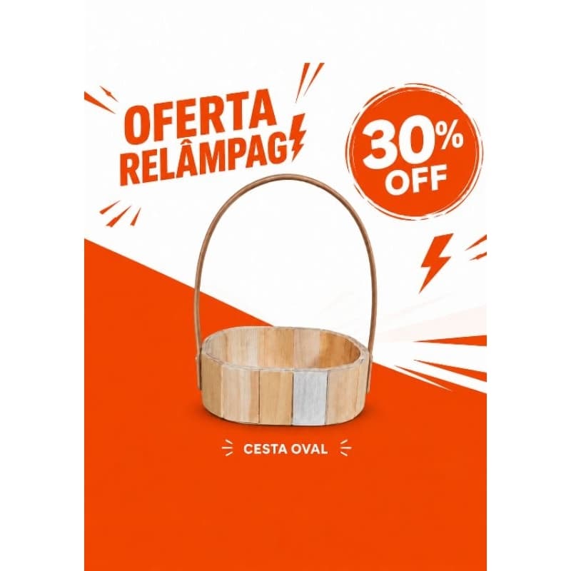 kit 6 Cesta de madeira Oval Cesta de natal páscoa namorados