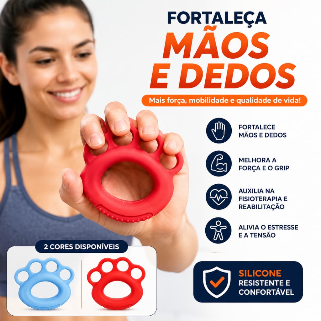 Exercitador de Mão Grip Trainer Silicone Fisioterapia Fortalecimento Dedos Punho Reabilitação