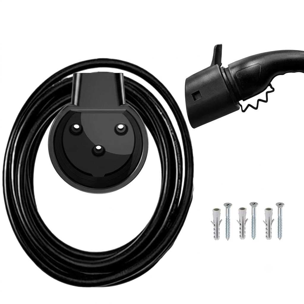 Suporte Parede Cabo Carregador Tomada Carro Elétrico Tipo 2