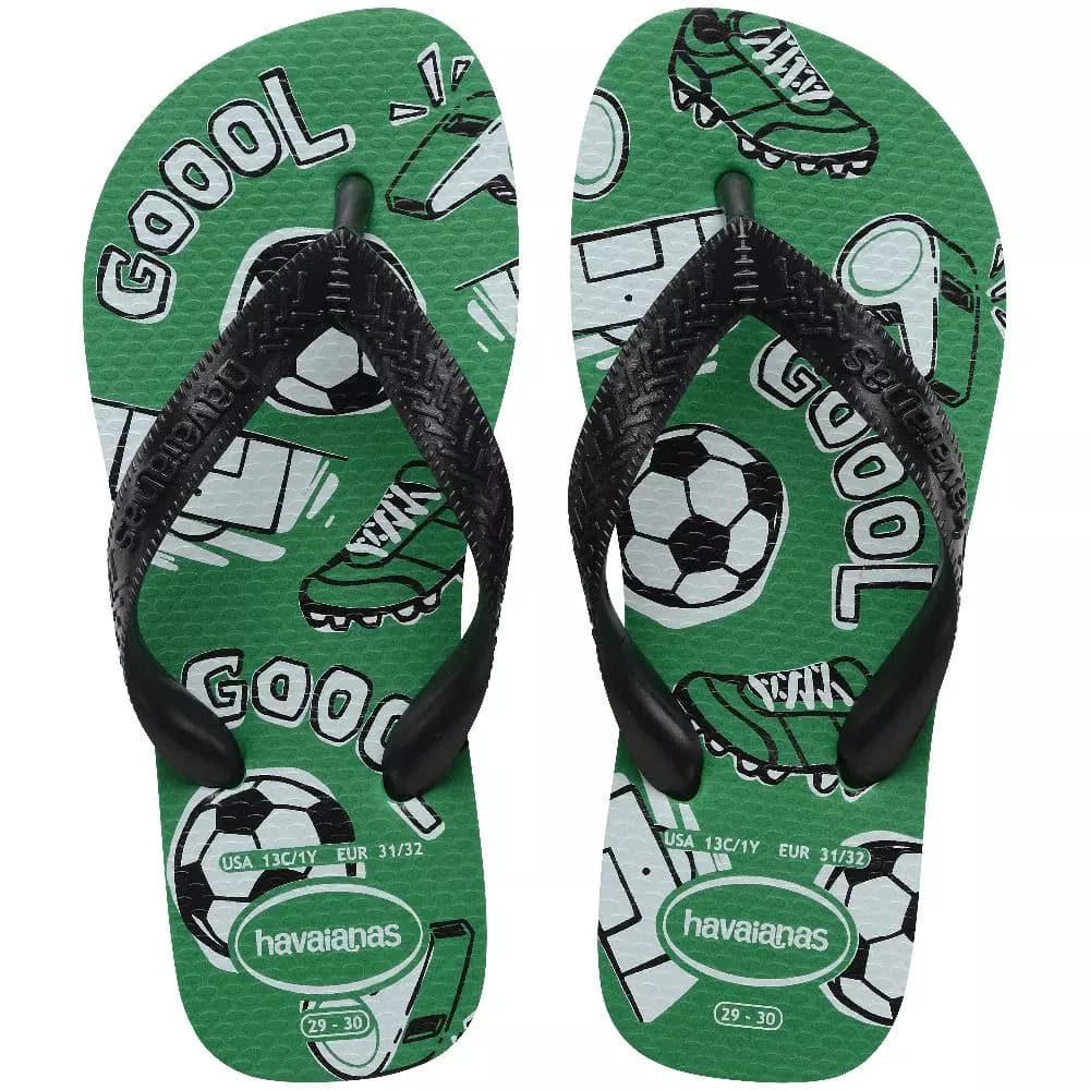 Chinelo Sandália Havaianas Kids Athletic Verde Pátria Futebol - Original