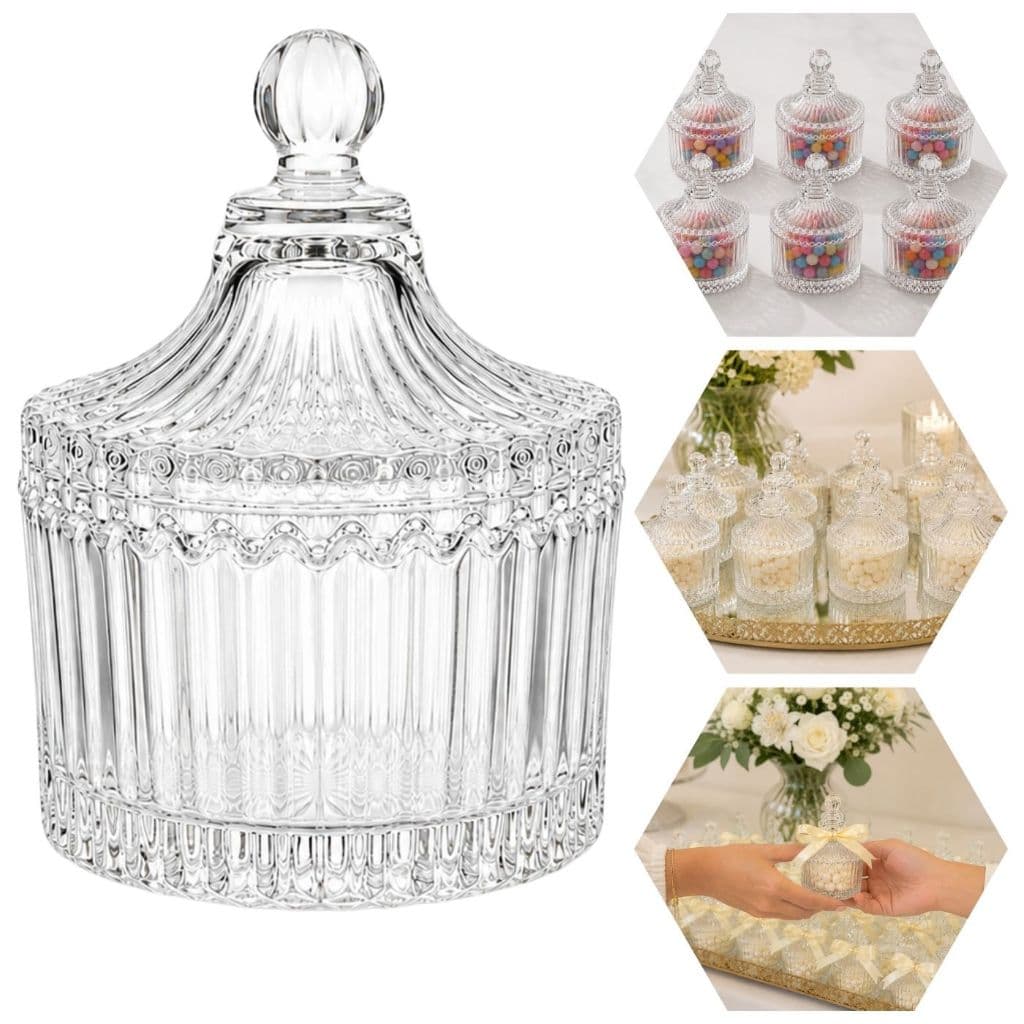 Kit 50 Mini Bomboniere de Vidro Transparente 90ml - Design Elegante para Decoração