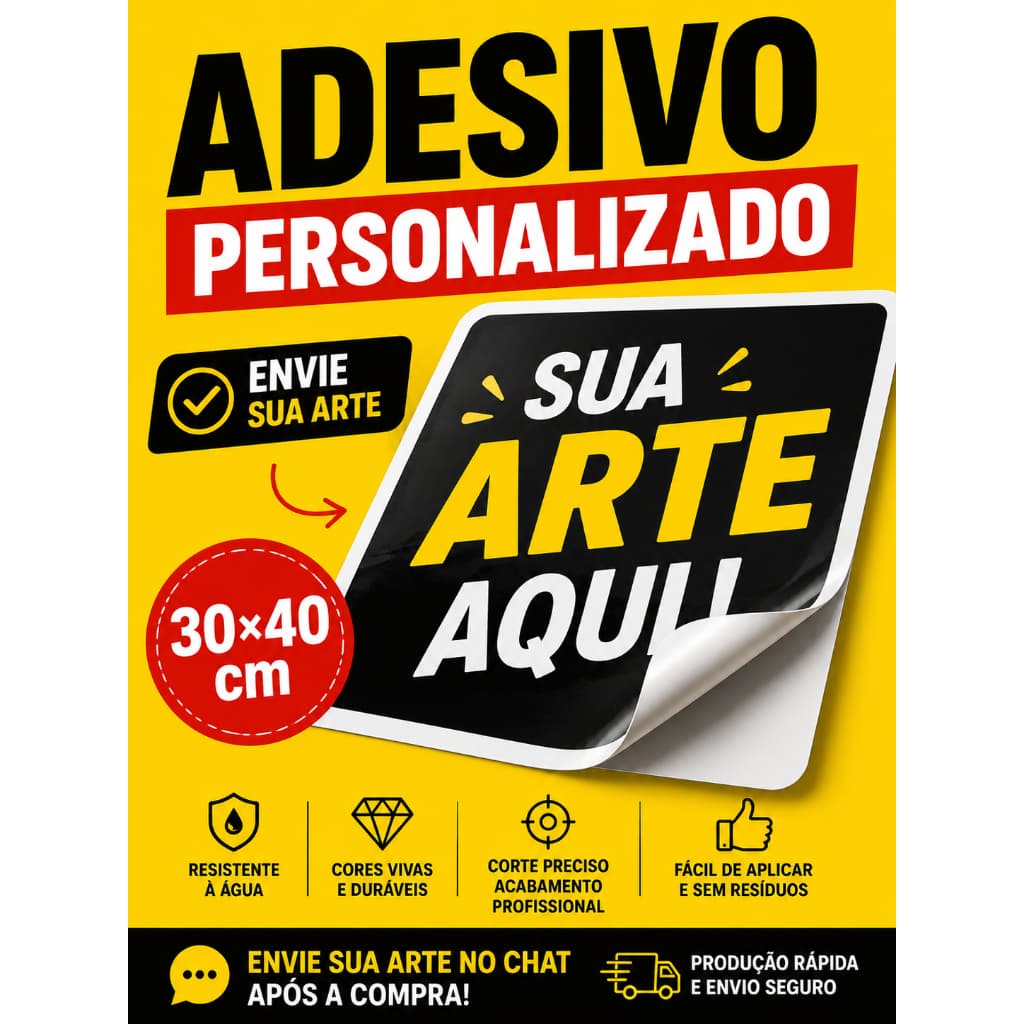 Vinil adesivo 30x40cm | com sua Arte | Alta Qualidade - envie arte/foto no chat envio rápido