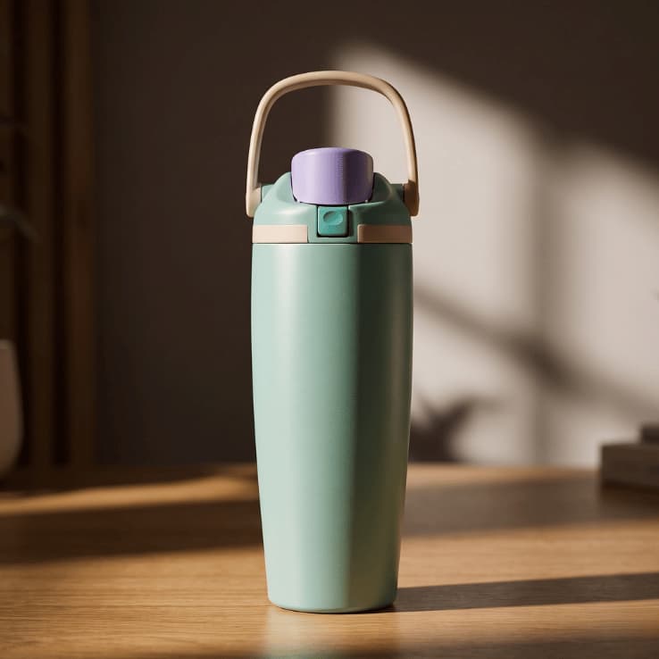 Garrafa Termica Portatil 900ml Com Alca Design Moderno Bebidas Quentes Frias Cores Sortidas