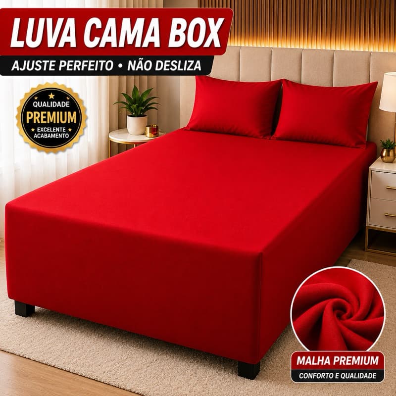 Capa Luva Box Casal Queen Para cama Box conjugado 3 Peças – Malha Lisa, Proteção Completa e Conforto*Oferta