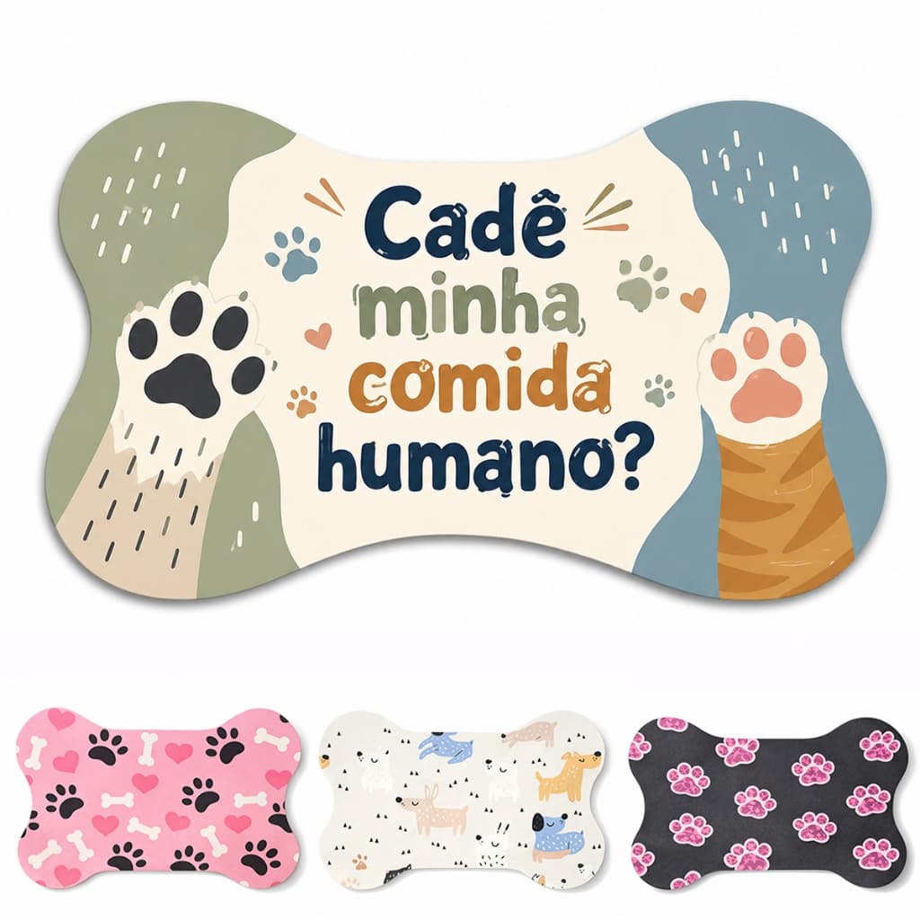 Tapete Para Comedouro Pet Chachorro Gato Antiderrapante Grande
