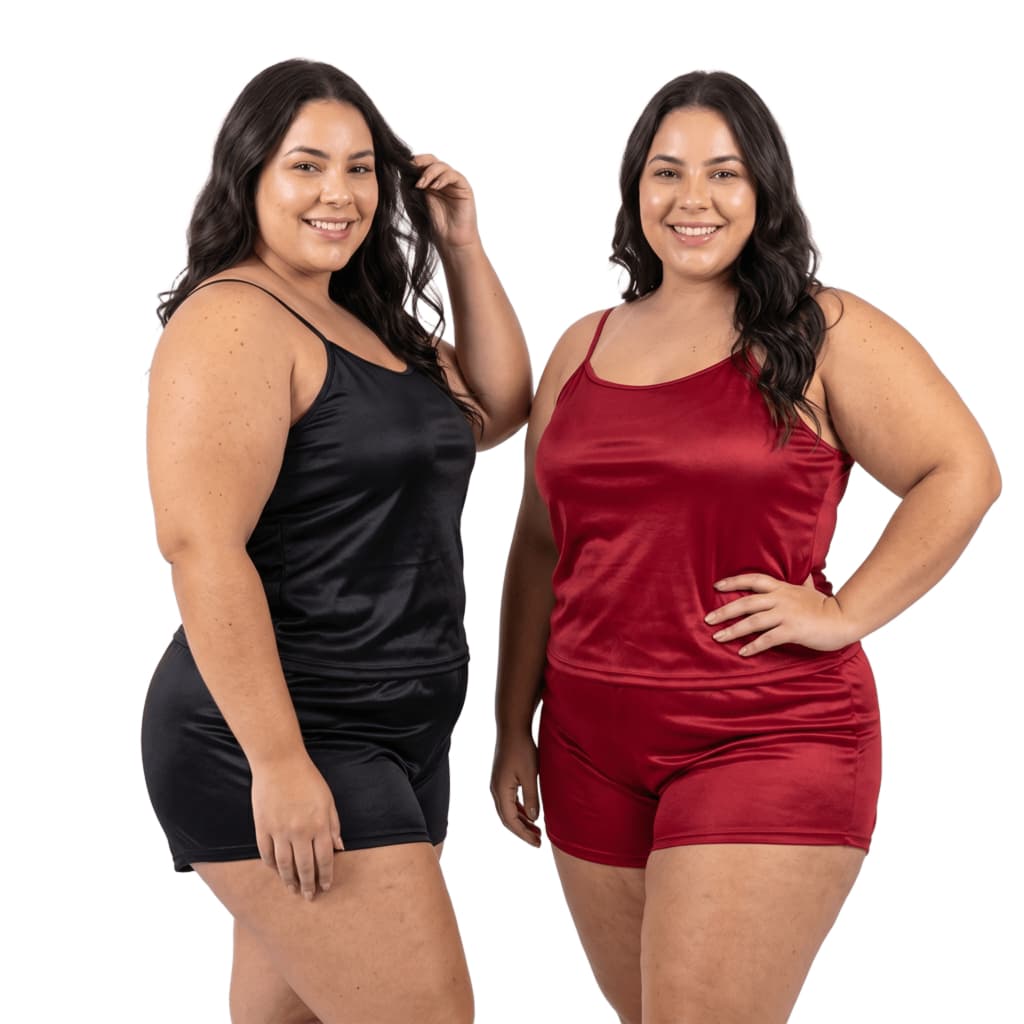 Kit com 2 Pijamas Feminino Plus Size LISOS . Baby Doll Short Doll Super Fresquinho Moda Feminina