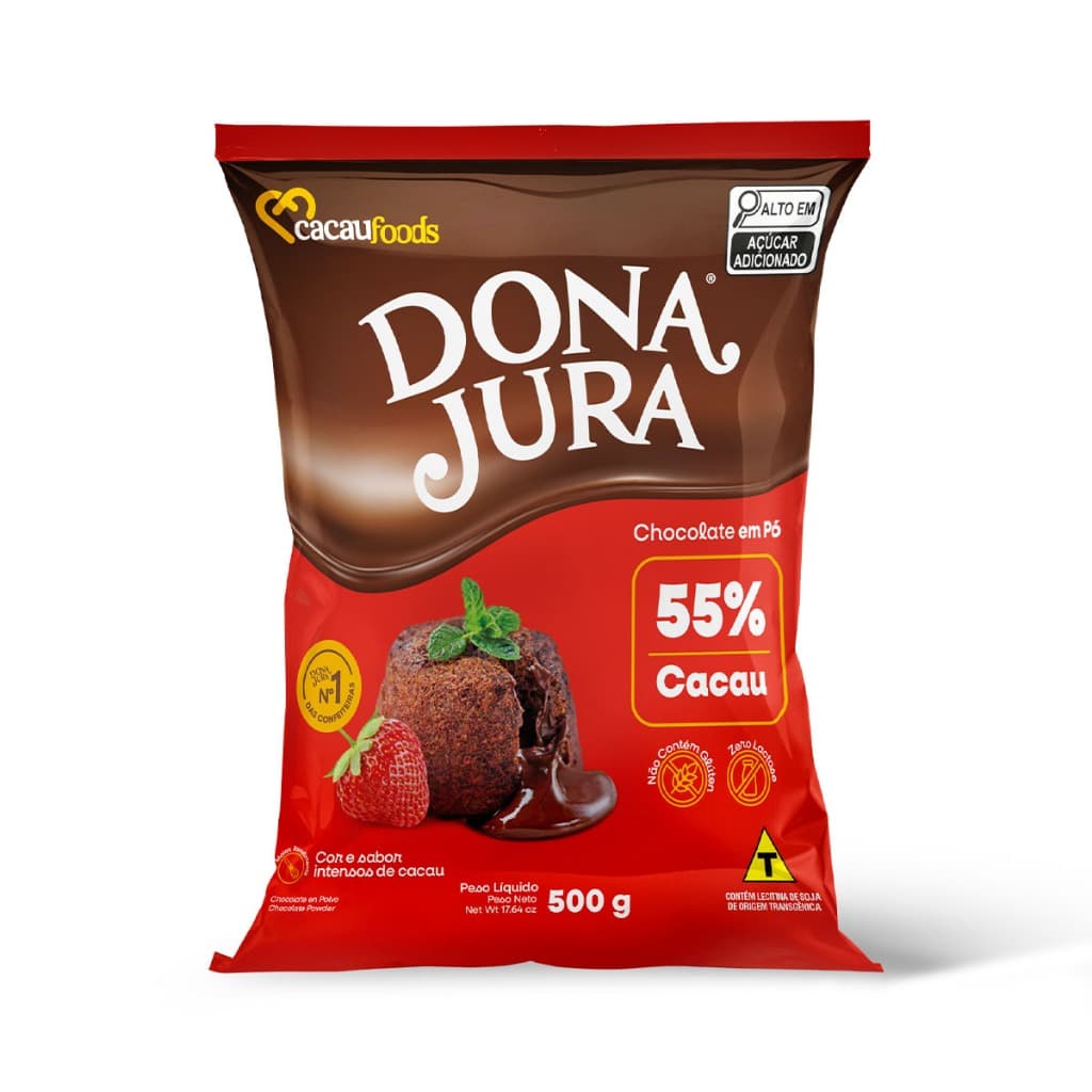 Chocolate em Pó Solúvel 55% 500g Dona Jura