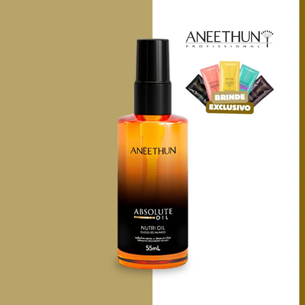 Oleo Absolute Oil 55ml Nutrição Profunda Duradora Umectação Nutritiva Antifrizz Aneethun