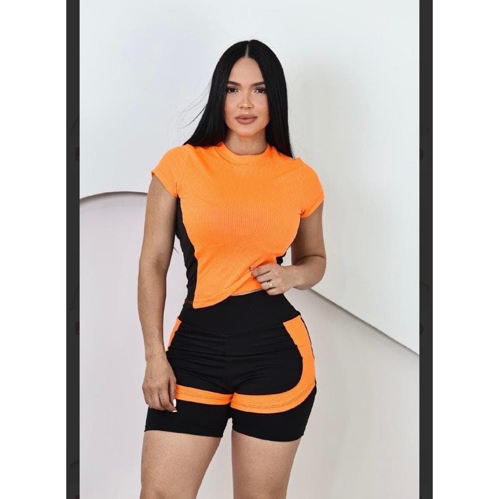 CONJUNTO BLUSA COM SHORT DUPLO FITNESS FEMININA, CONJUNTO PRA ESPORTE ACADEMIA