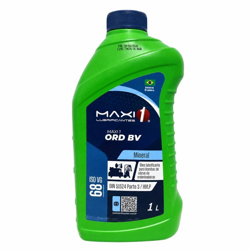 Óleo Lubrificante Bomba de Vácuo Ordenhadeira Maxi1 ORD BV ISO VG 68 Mineral 1 Litro