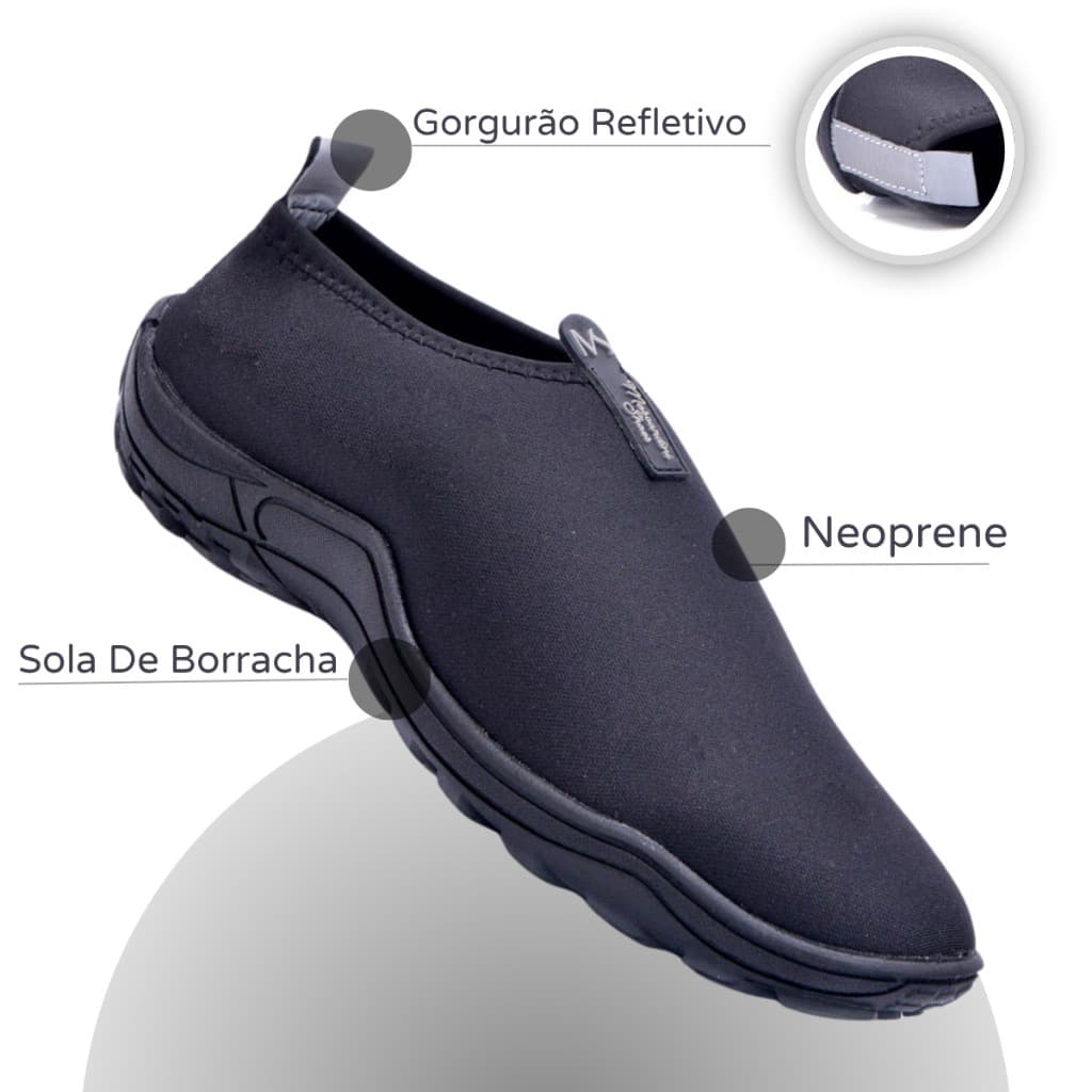 Sapatilha Náutica MS Conforto extremo Sola Antiderrapante Calce Rapido