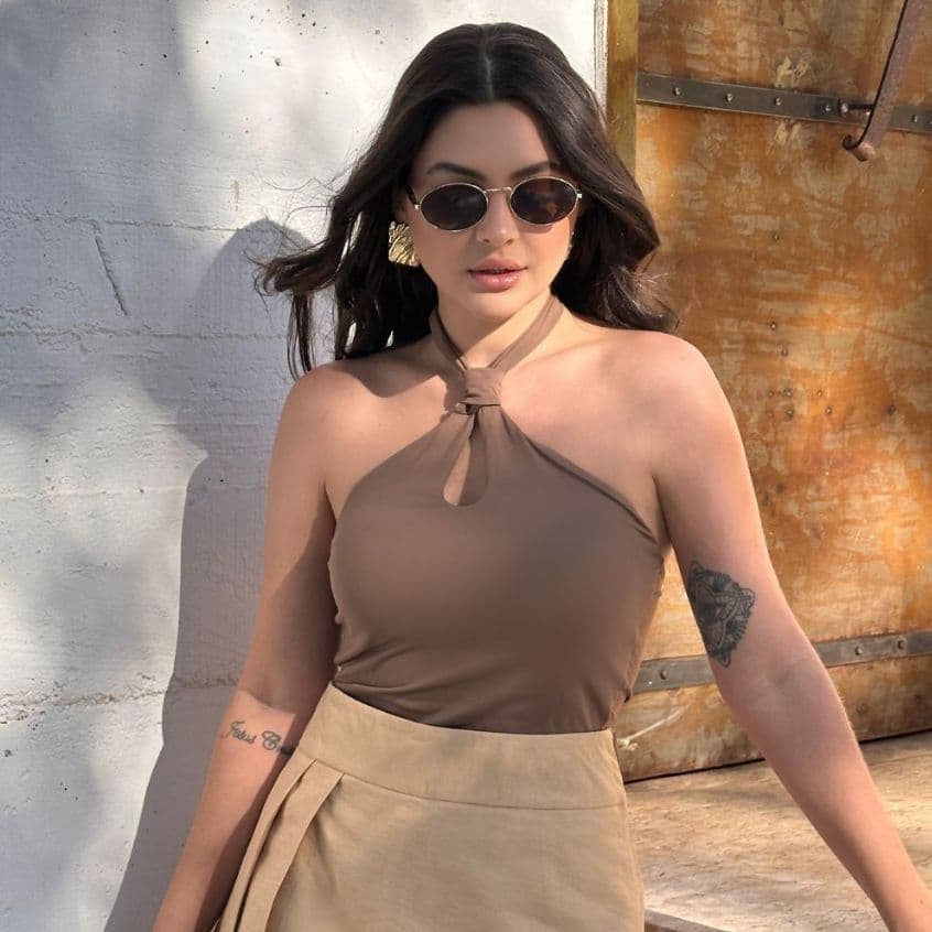 Blusa Feminina Frente Única Amarrar Pescoço Confortável