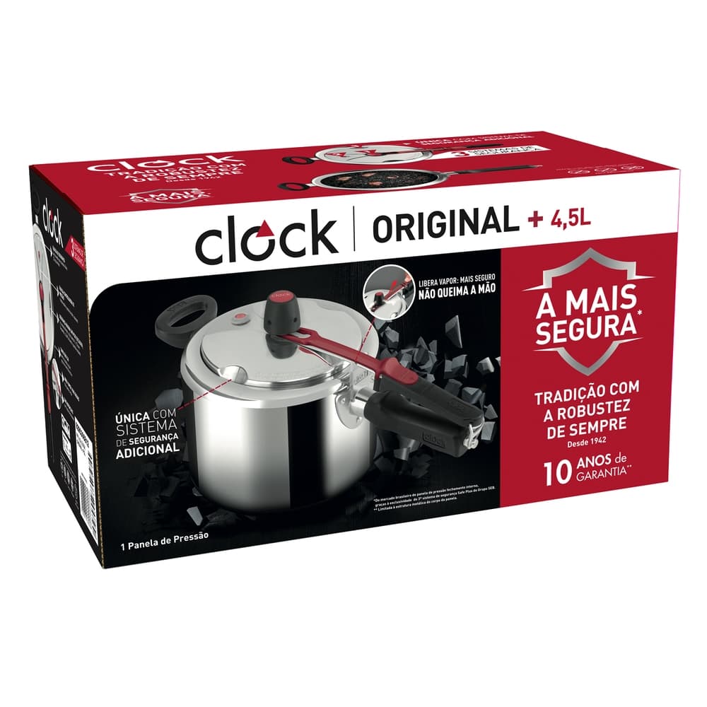 Panela de Pressão Clock 7L Original+ Fechamento Interno A Mais Segura Panela de Pressão Grande