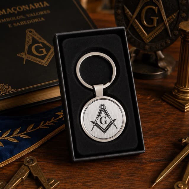 Chaveiro Maçonaria Esquadro e Compasso Elegante,  Presente, Grande Arquiteto do Universo, Gadu, Exclusivo