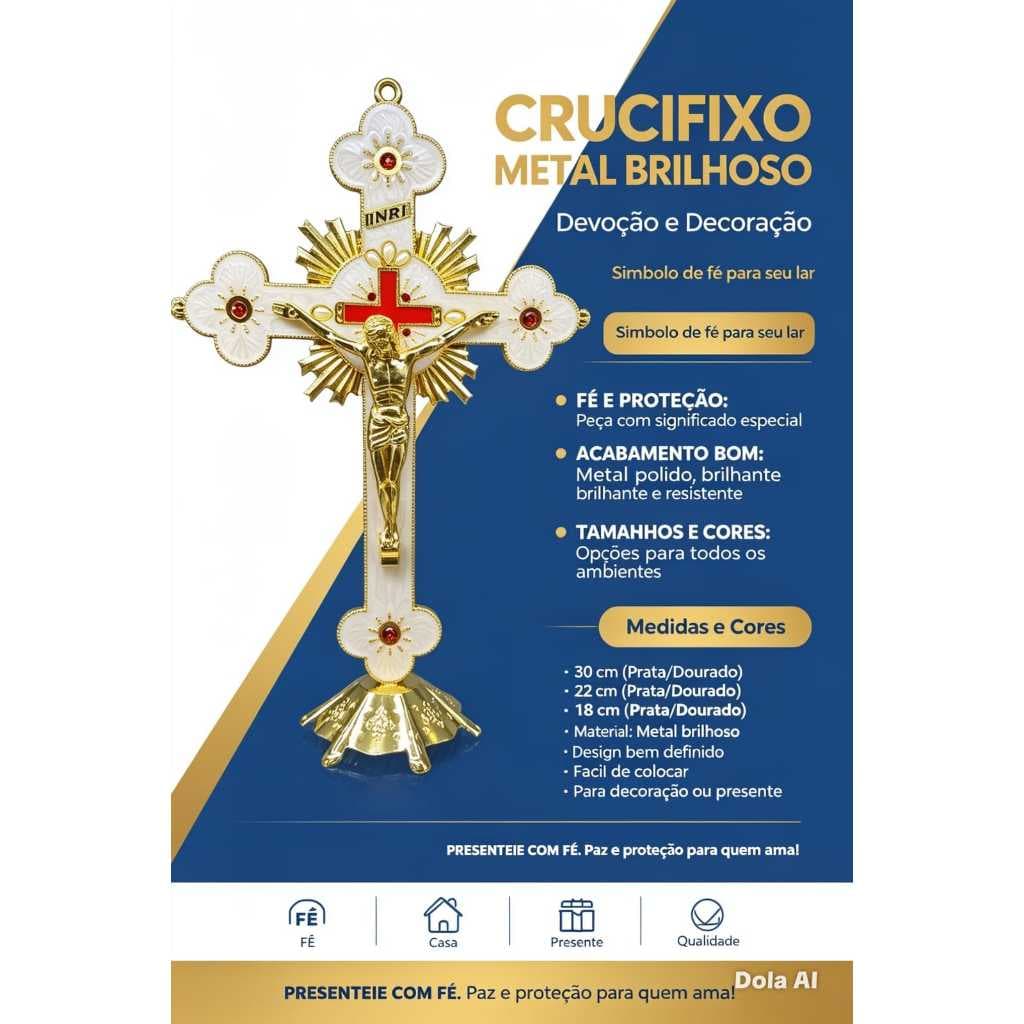 Crucifixo de Metal resinado  – 18 cm / 22 cm / 30 cm |