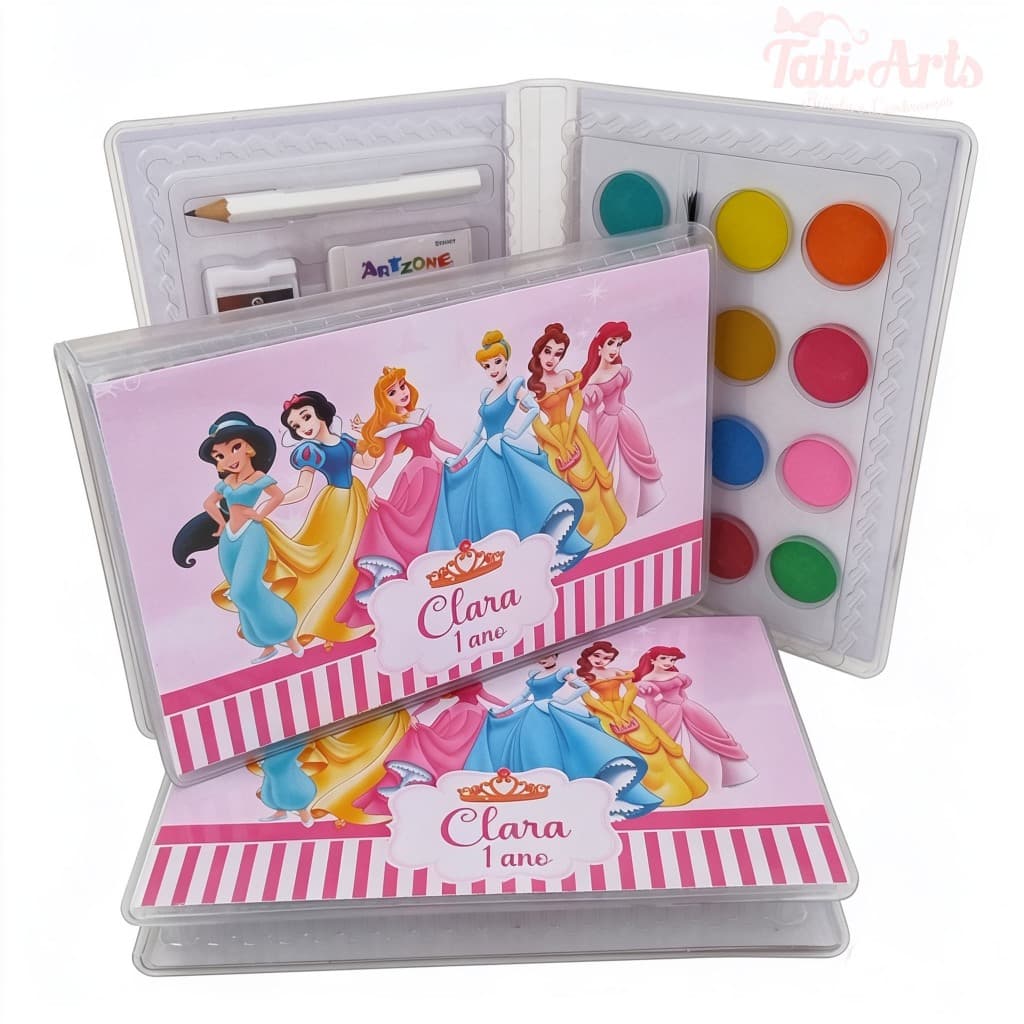 Estojo de Pintura | Tema da sua festa | Lembrancinha Personalizada | Princesas