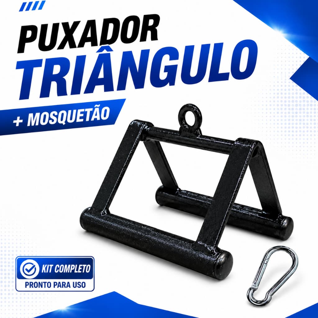 Puxador Triângulo Remada Cavalinho Academia Musculação Mosquetão 8x80 Treino Fitness Funcional