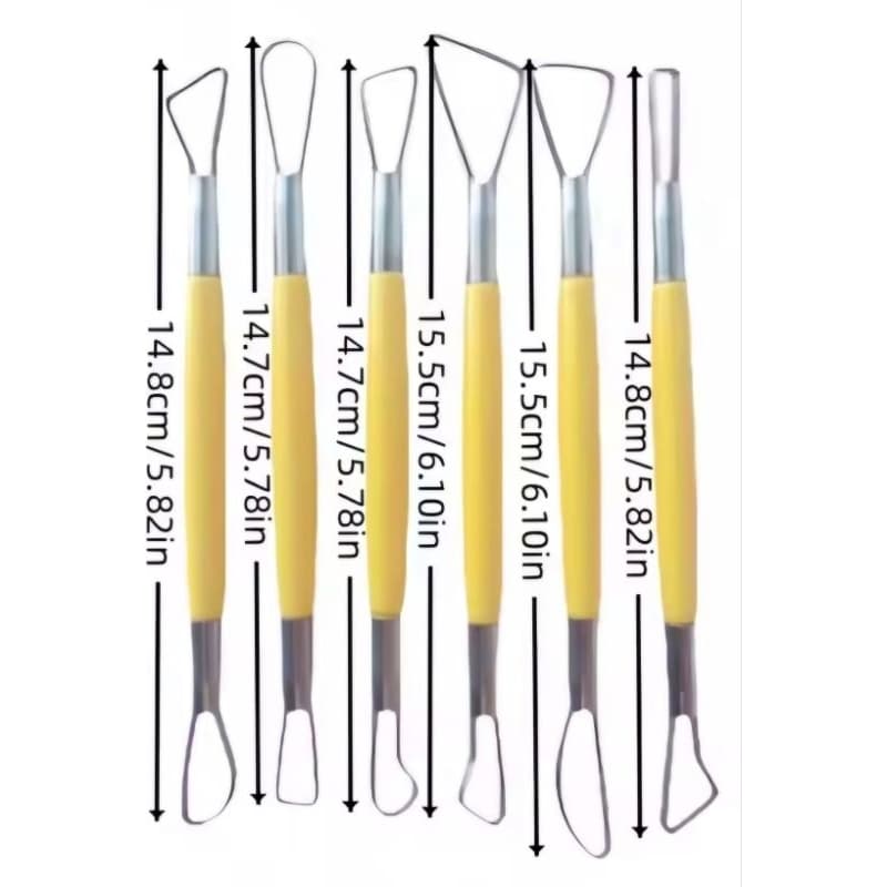 Ferramentas Para Cerâmica Argila Biscuit Massas Plastilina Escultura Modelagem Kit 6 Peças