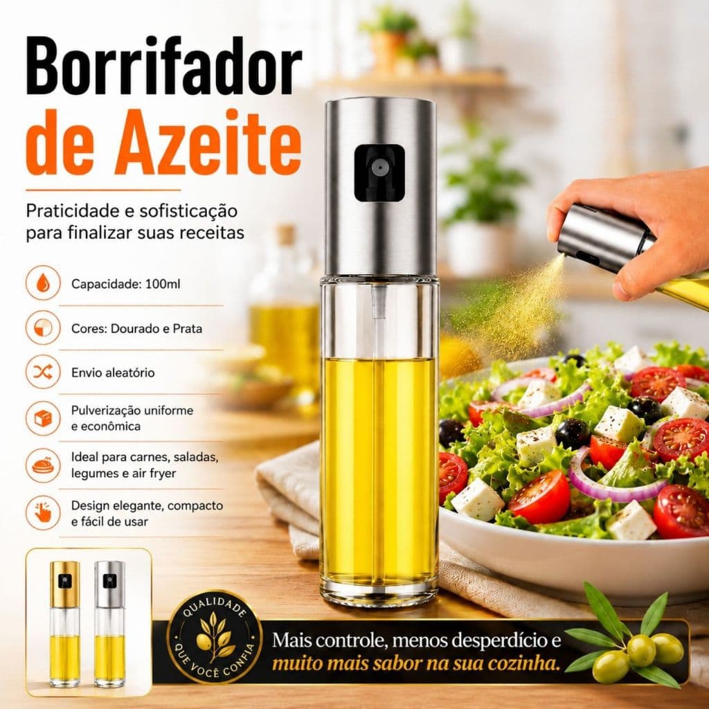 Borrifador Spray 100ml Vidro Azeite Vinagre Óleo