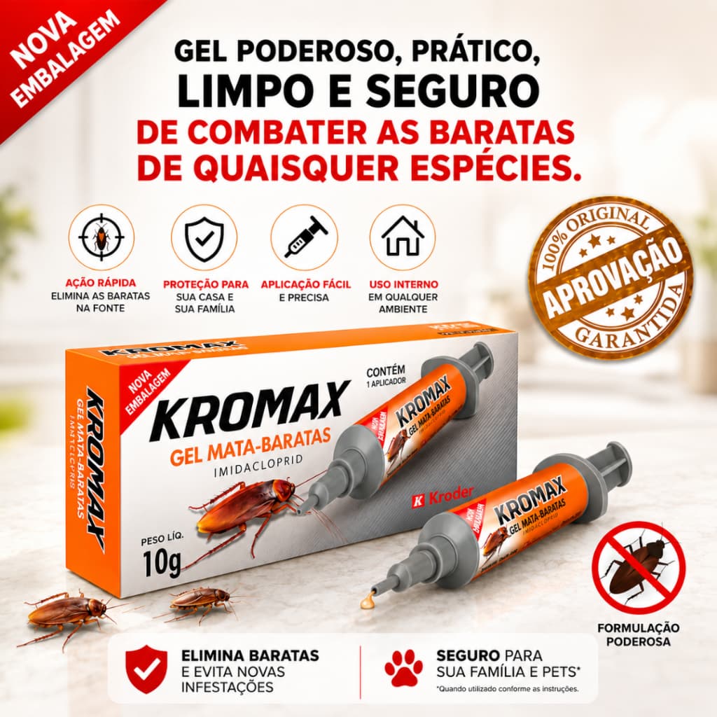 Mata Baratas Inseticida Em Gel Profissional Sem Cheiro Poderoso Remedio Barata Francesinha Kromax