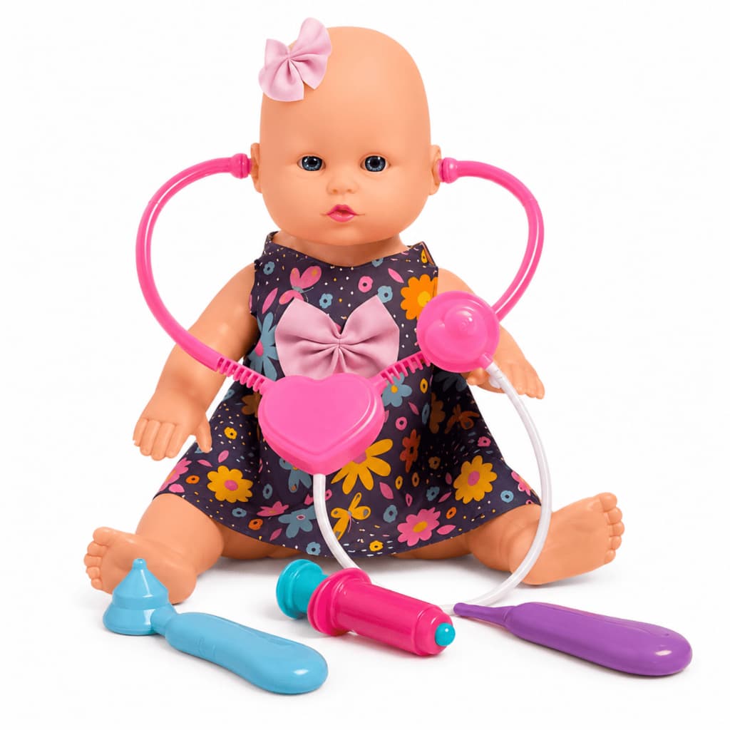 Boneca Babidu Dodói 33cm com Acessórios Médicos Brinquedos Anjo Boneca Infantil Kit Médico