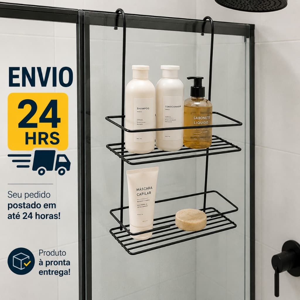 porta shampoo duplo para boox, banheiro