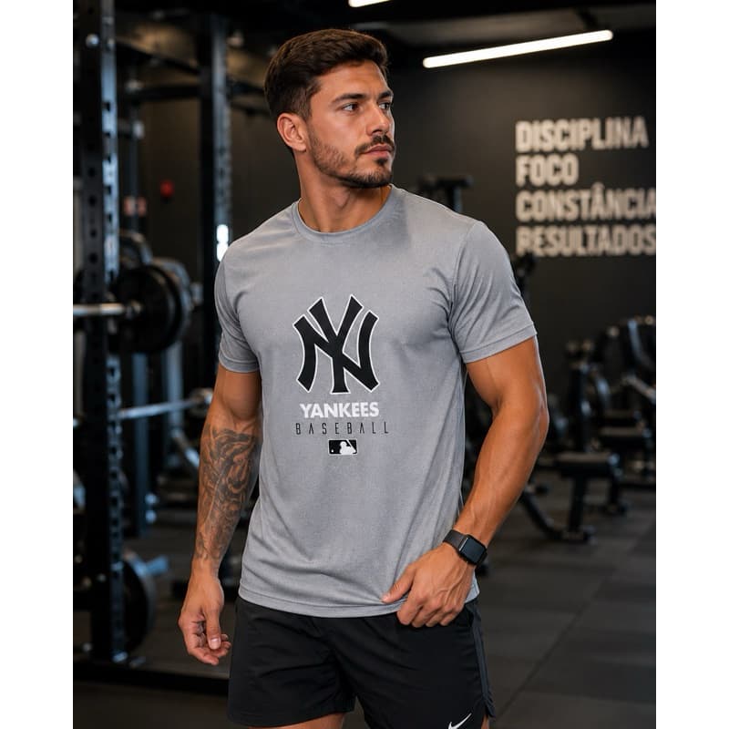 Camsieta DryFit premium colmeia atleta Yankees Basket treino academia envio rápido