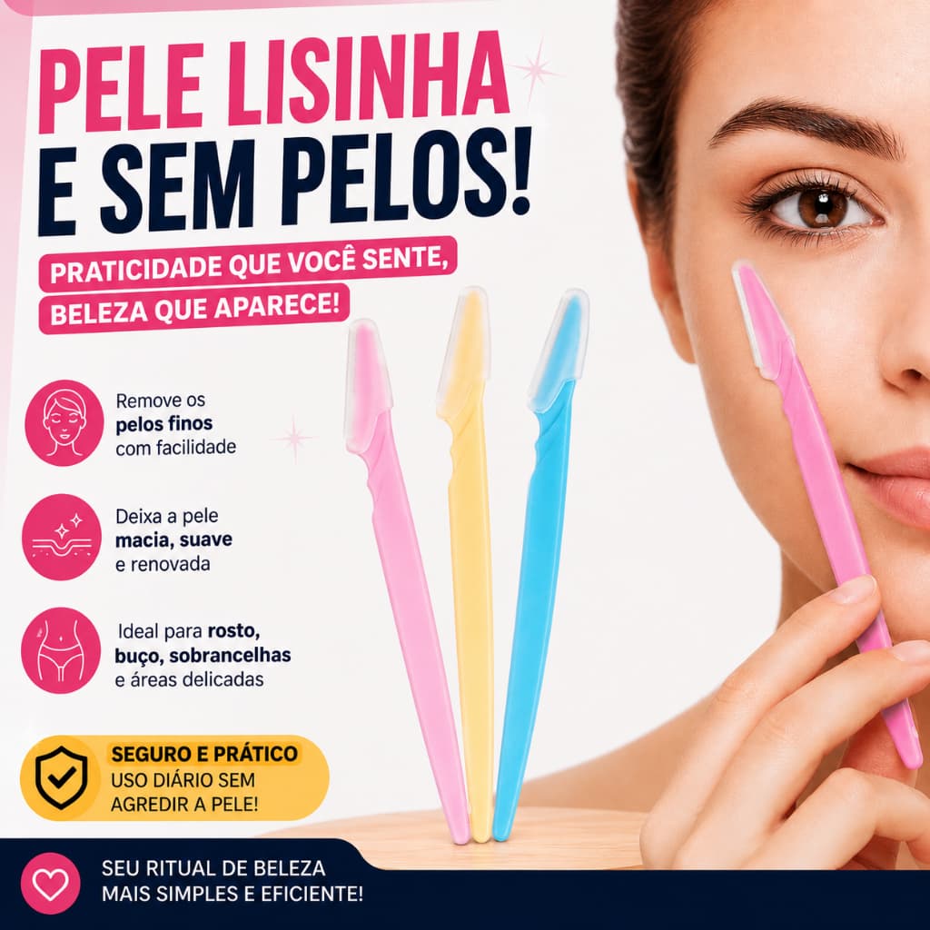 Lâmina para Sobrancelha Kit com 3 e 6 Navalhas