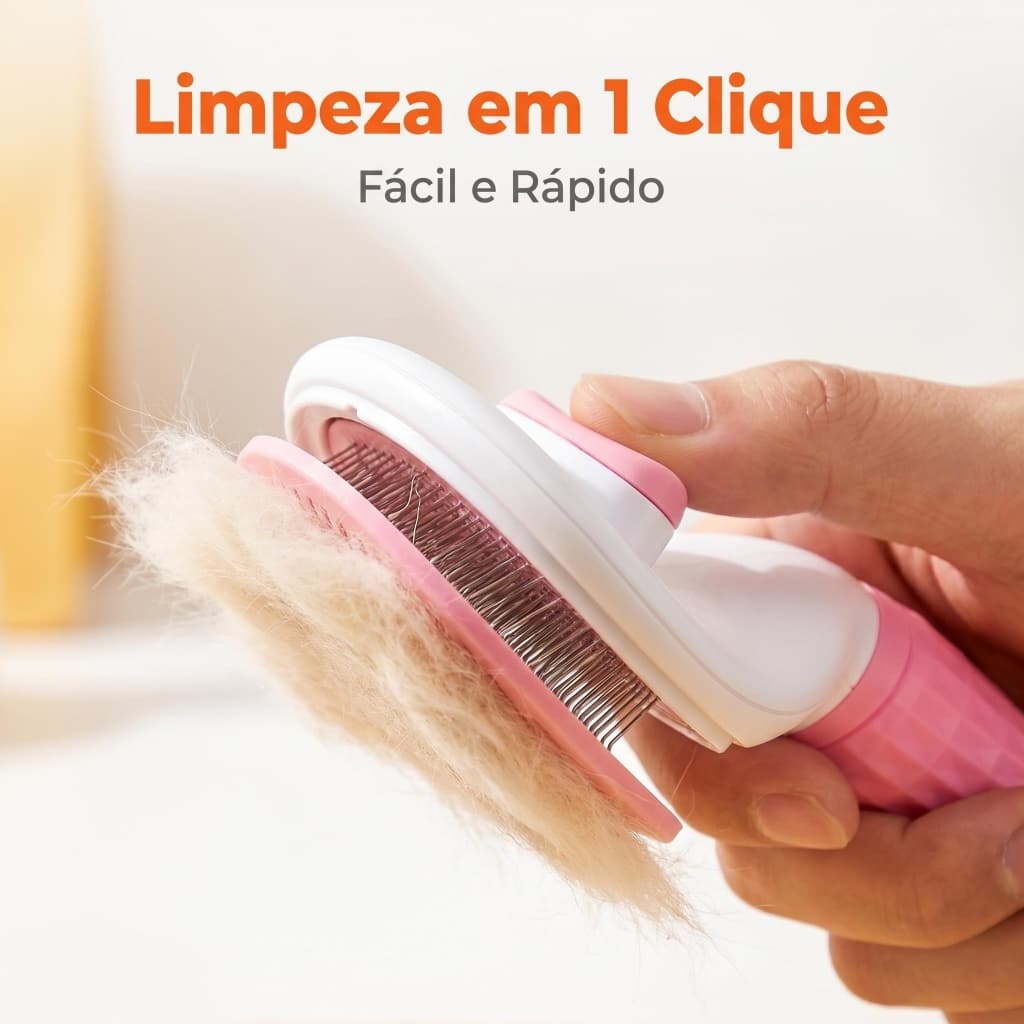 Escova Removedor de Pelos para Cães Gatos Fácil Uso