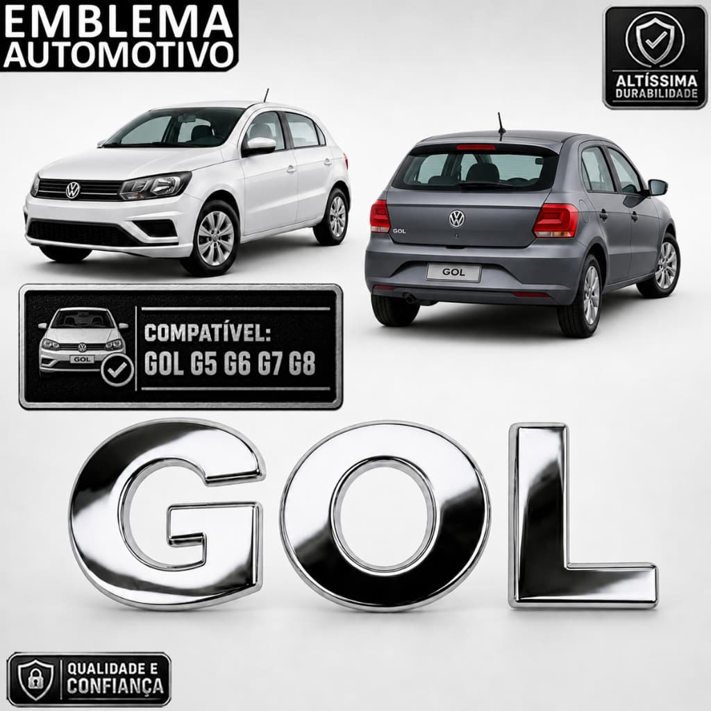 Emblema Tampa Mala Gol G5 G6 G7 G8 Cromado