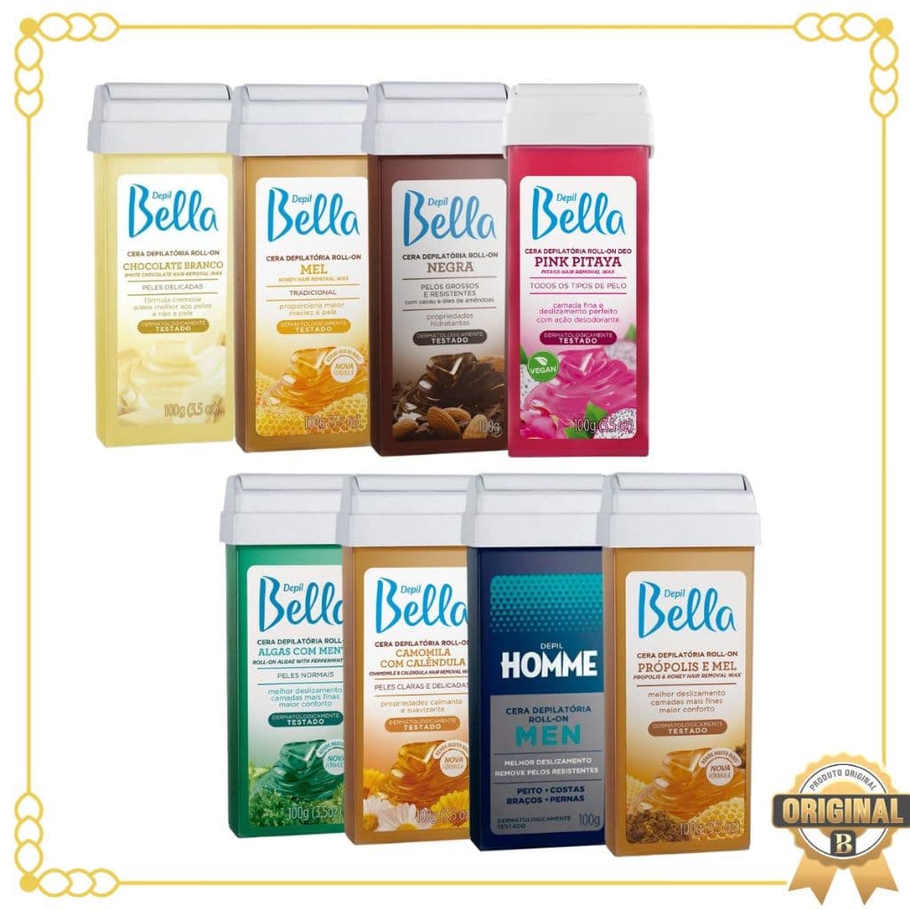 Refil Cera Depilatória Roll-On Depil Bella Cera Quente 100 g Diversas Opções
