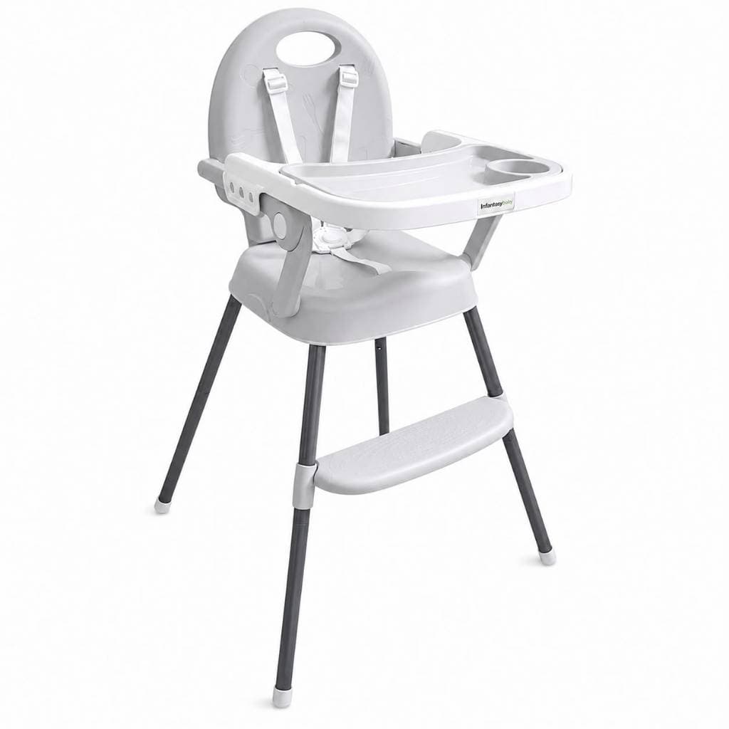 Cadeira De Alimentação Portátil dobravel  compacta 3 Em 1 Cinza Até 25kg Premium Baby