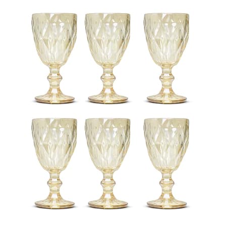 Jogo de Taças de Vidro Diamond Amber Metalizado 330ml - Class Home
