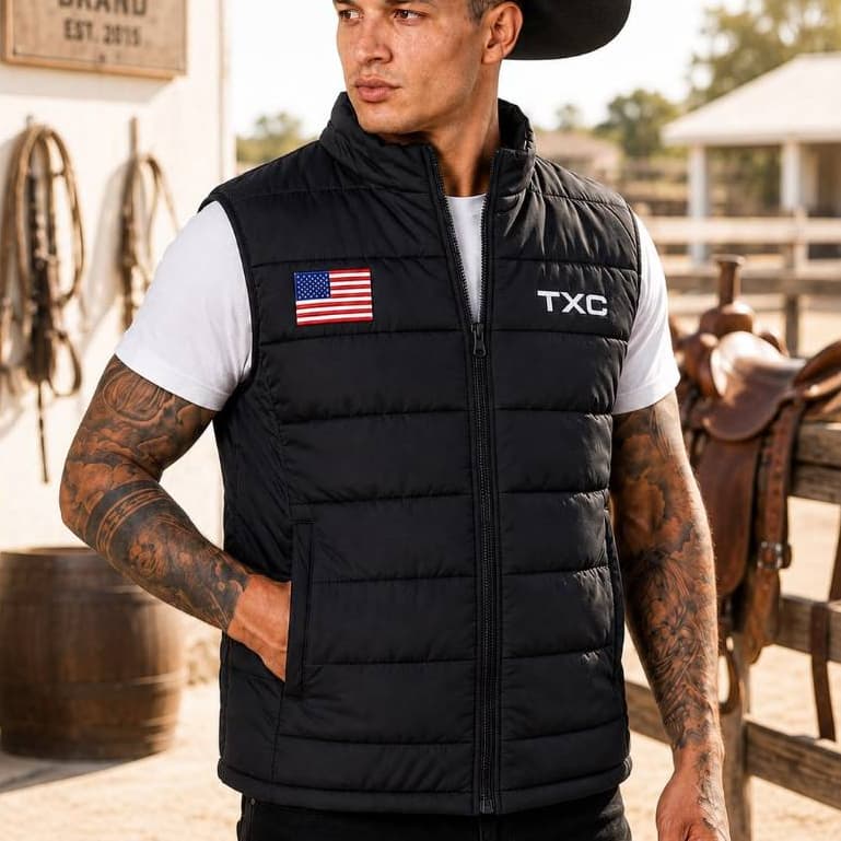 Colete Puffer Bobojaco Bomber Masculino Preto Country Matelado Cowboy Peao Barretos Leve Casual Envio Rapido  do P ao XG