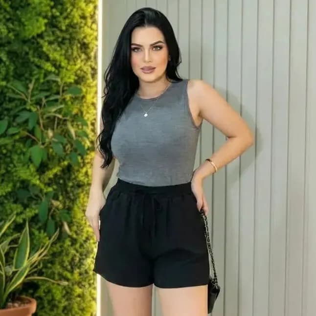 Short Soltinho Feminino Duna Shorts Liso Curto Mike Store
