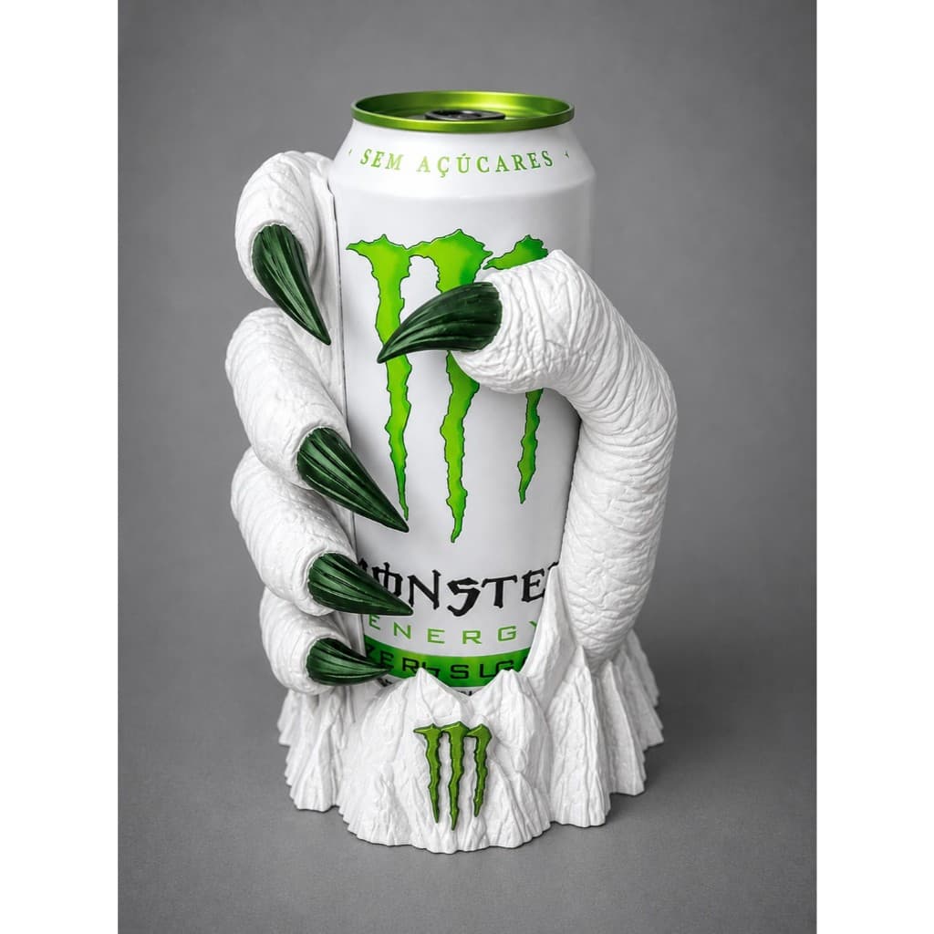 Porta Lata Monster Garra Monstro Impressão 3D Suporte para Lata 473ml Decoração Gamer Premium