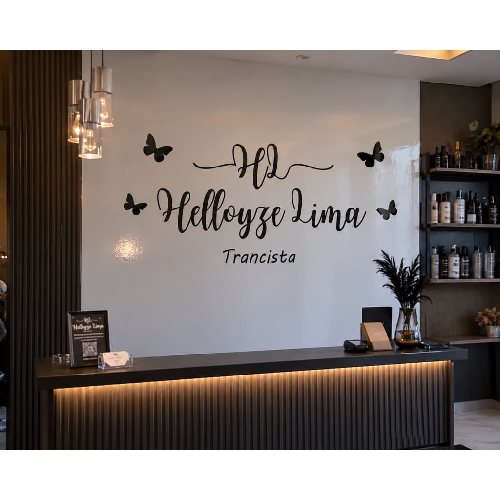 💇‍♀️Adesivo de Parede Personalizado com sua Logo | 💅 NAIL DESIGNER, MANICURE, PEDICURE, STUDIO 💖