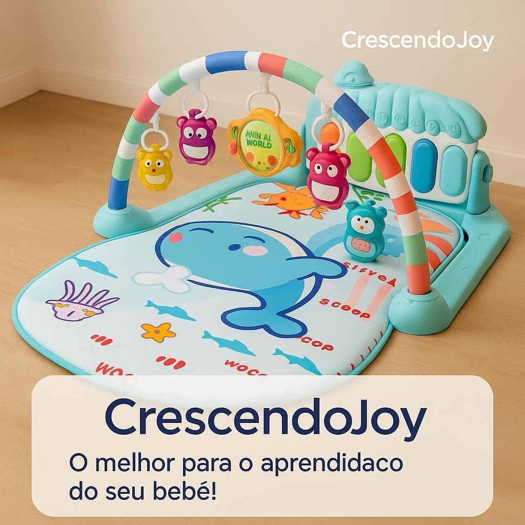 Tapete Bebê Atividades Musical Piano Interativo Estimulacao Sensorial Educativo Azul