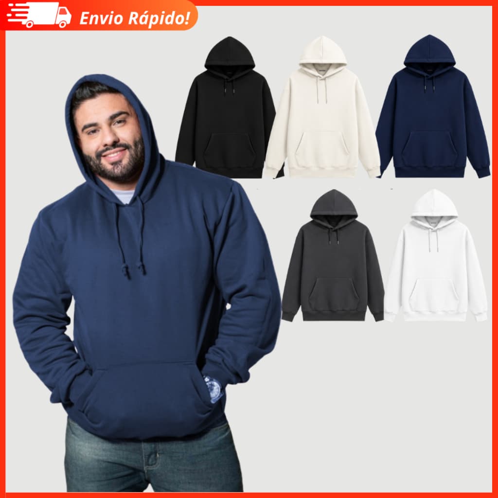 Blusa Moletom Unissex Canguru Com Capuz Inverno