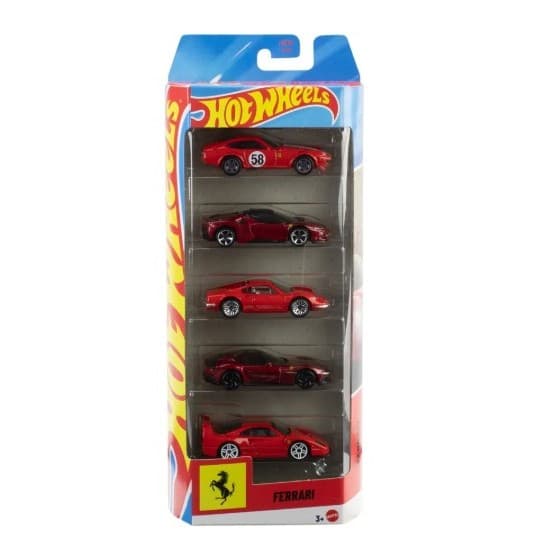 Five Pack Hot Wheels com cinco carrinhos originais novos lacrado,F1, Ferrari,Velozes e Furiosos etc