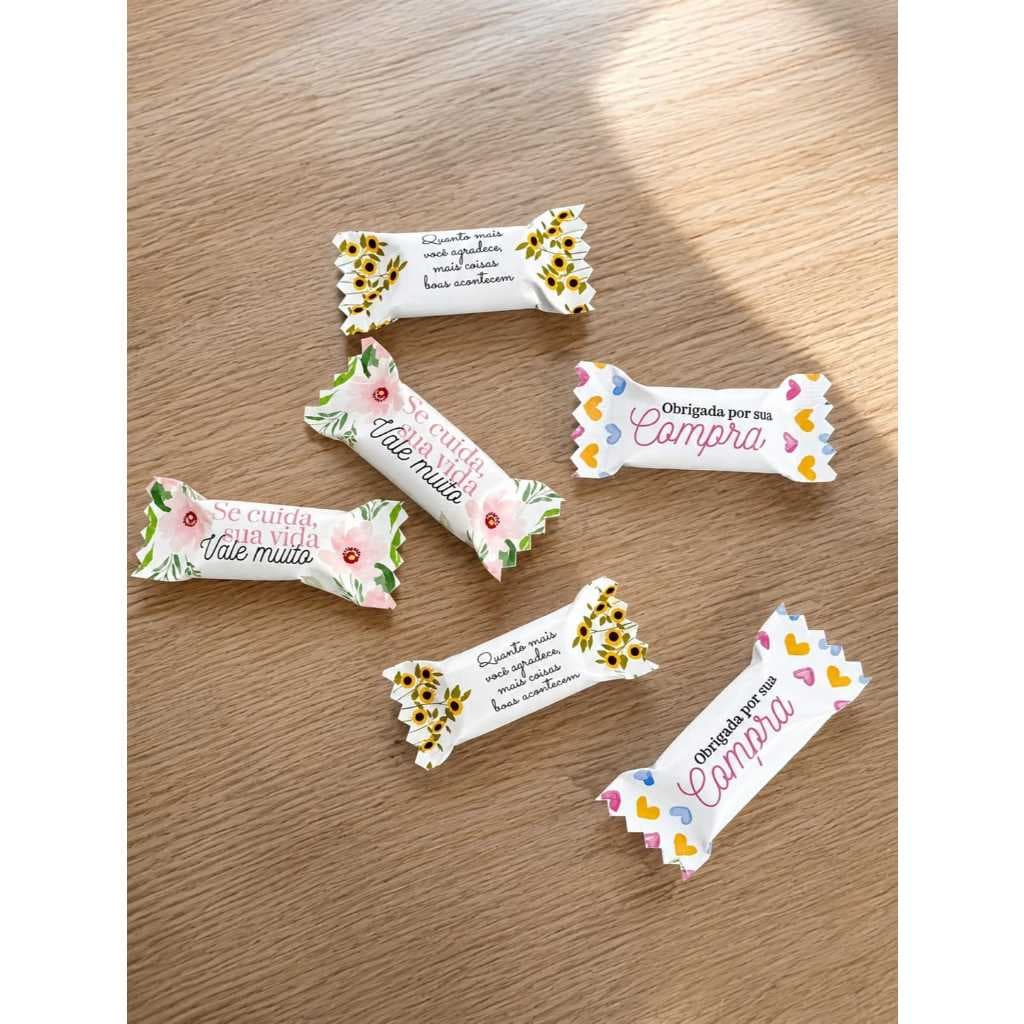 Balas Personalizadas com Embalagem Temática | Lembrancinha para Clientes | Kit com Frases Motivacionais